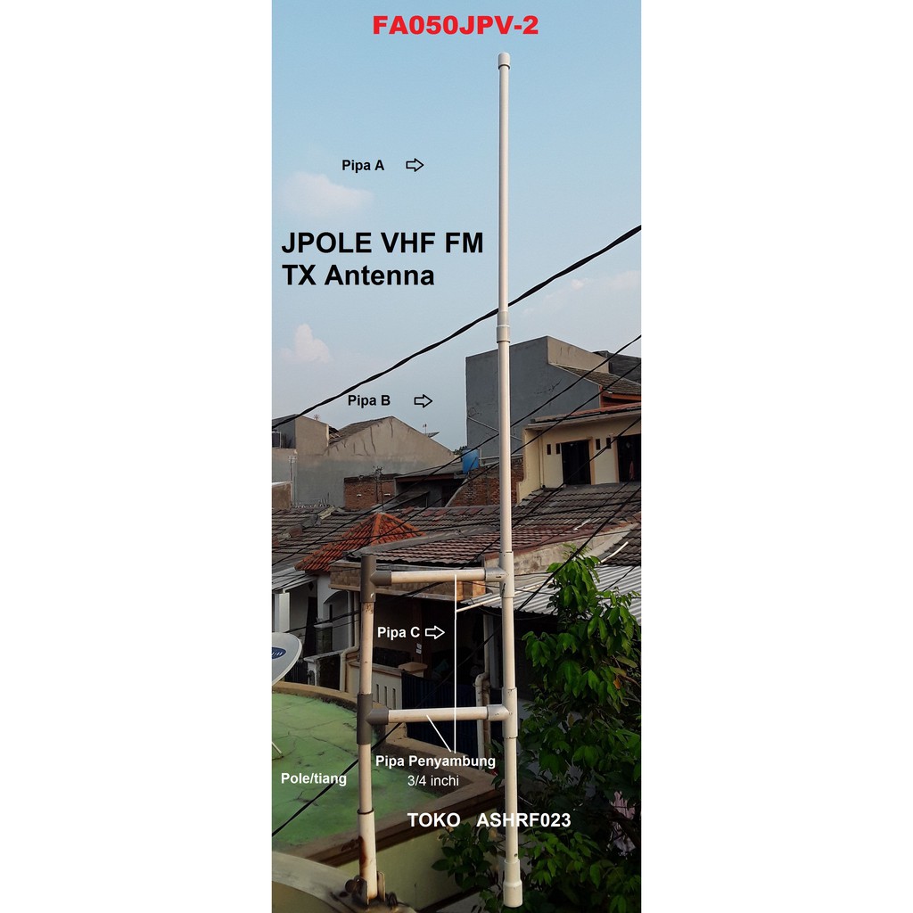 ANTENA FM VHF PEMANCAR TRANSMITTER TIPE JPOLE 50 WATT FA050JPV-2