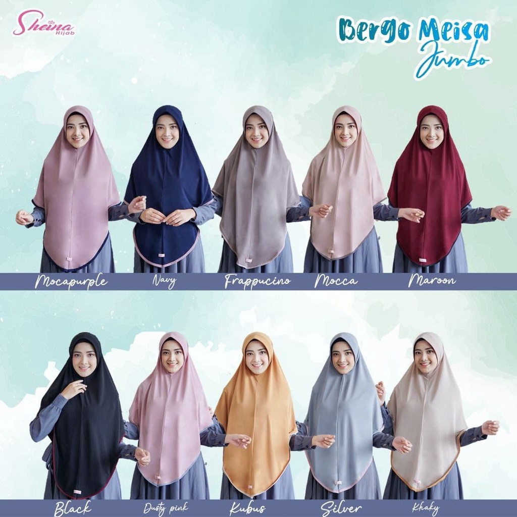 Meisa Bergo by Sheina Hijab Standard dan Jumbo