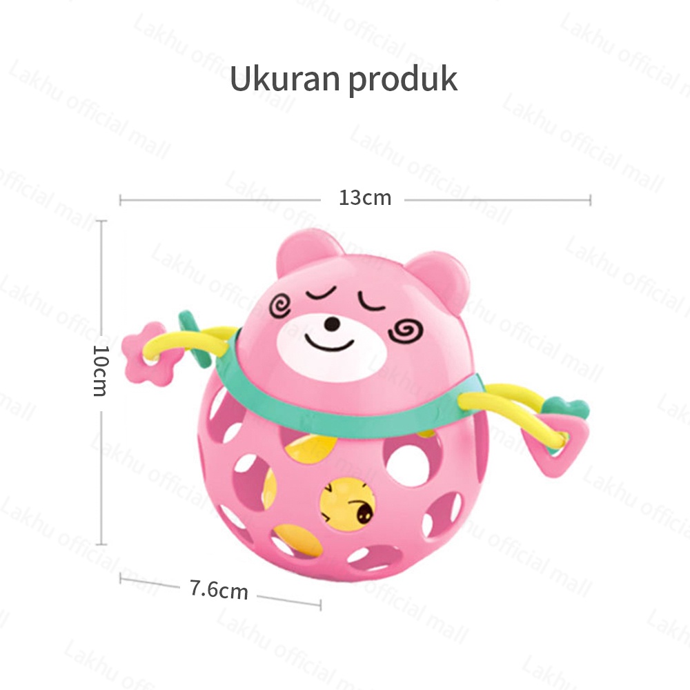 Lakhu mainan rattle bayi baby rattle toys mainan rattle bola karet lembut kartun dan music