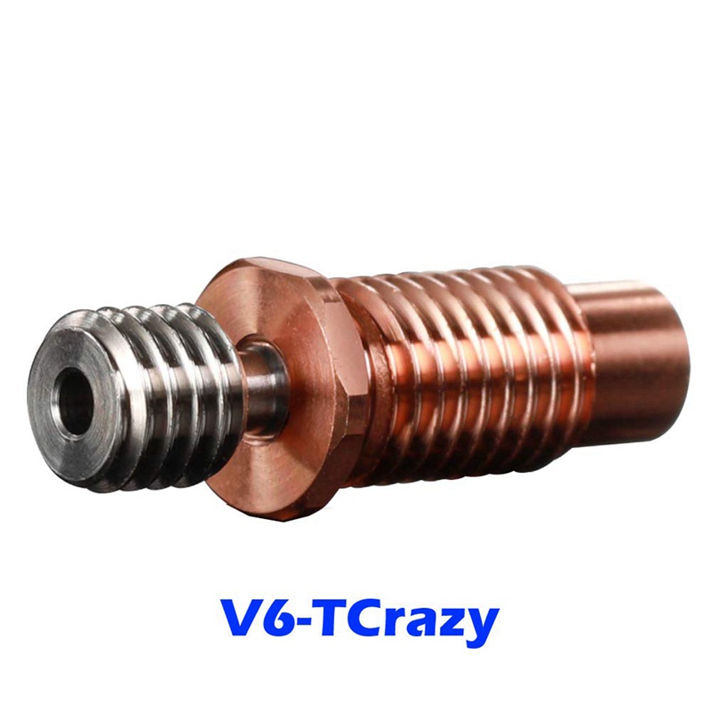 All-Metal Bi-Metal V6-TCrazy Heatbreak Titanium &amp; Copper 3D Printer Nozzle Bimetal Throat for 1.75mm V6 Hotend Heater