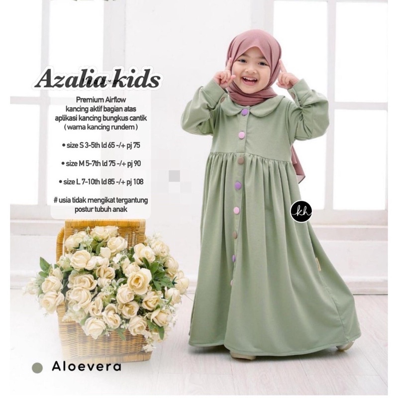 GAMIS ANAK TERBARU AZALIA AIRFLOW PREMIUM BAHAN ADEM 3-10th