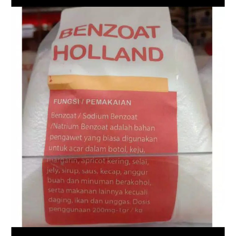 

benzoat holland bahan pengawet makanan dan kue 1 kg