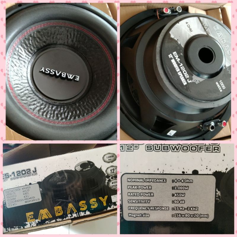 subwoofer embassy ES1202J 1000watts new