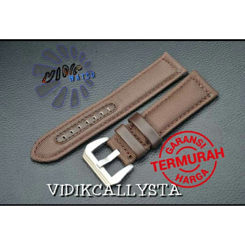 TALI JAM STRAP KANVAS CANVAS KOMBINASI KULIT 22 24 26 22mm 24mm 26mm Original Oem