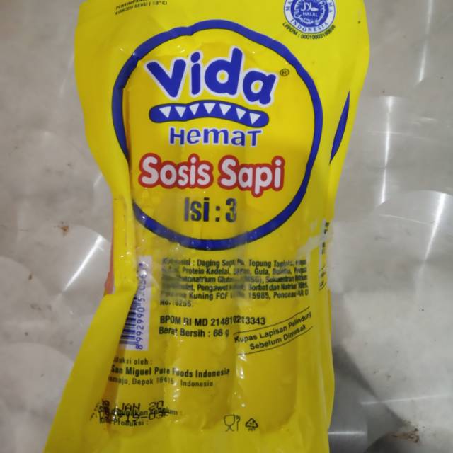 Vida ~ Hemat Sosis Sapi 3 pcs