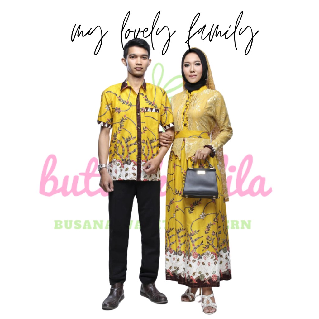 GAMIS ADELIA MADURA Sarimbit gamis bahan katun mix brokat batik couple ready size jumbo