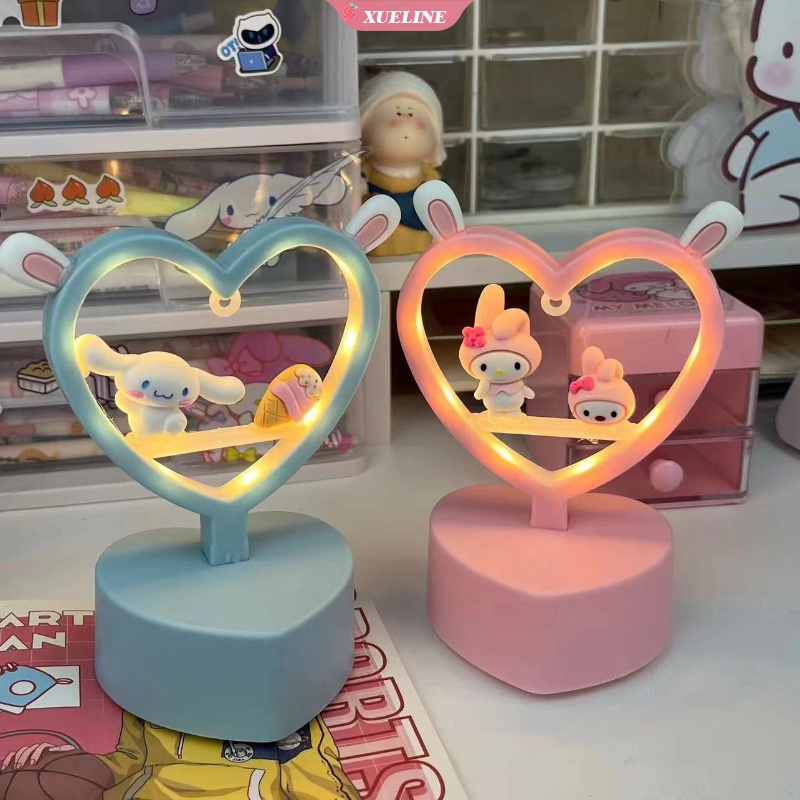 Sanriod Lampu Meja Led Model Anime Mymelody Kuromi Cinnamoroll Kitty Romantis Untuk Kamar Tidur Anak