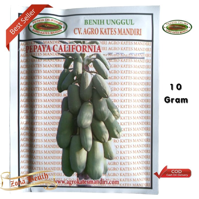 Isi 10 Gram Bibit Pepaya CALIFORNIA AGRO KATES | Benih Pepaya California | Biji Pepaya