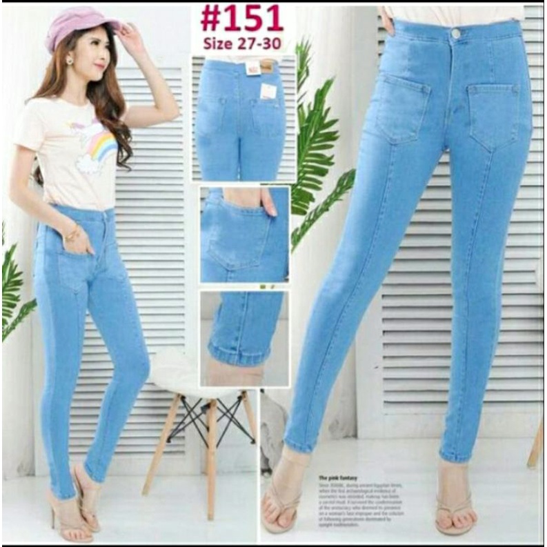 CELANA JEANS NADELUS WANITA SIZE 27-34 / CELANA JEANS WANITA SAKU DEPAN