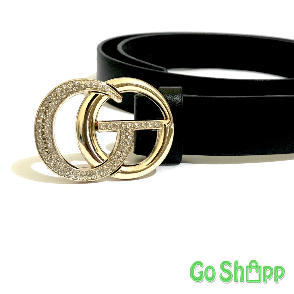 Gesper Wanita Import Tulisan GO Diamond Tali Pinggang Wanita Kekinian Ring Belt Korea [IK09]