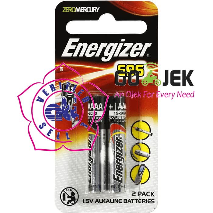 Energizer E96 Lr8D425 Mn2500 Mx2500 Aaaa Baterai Battery Alkaline 1.5V