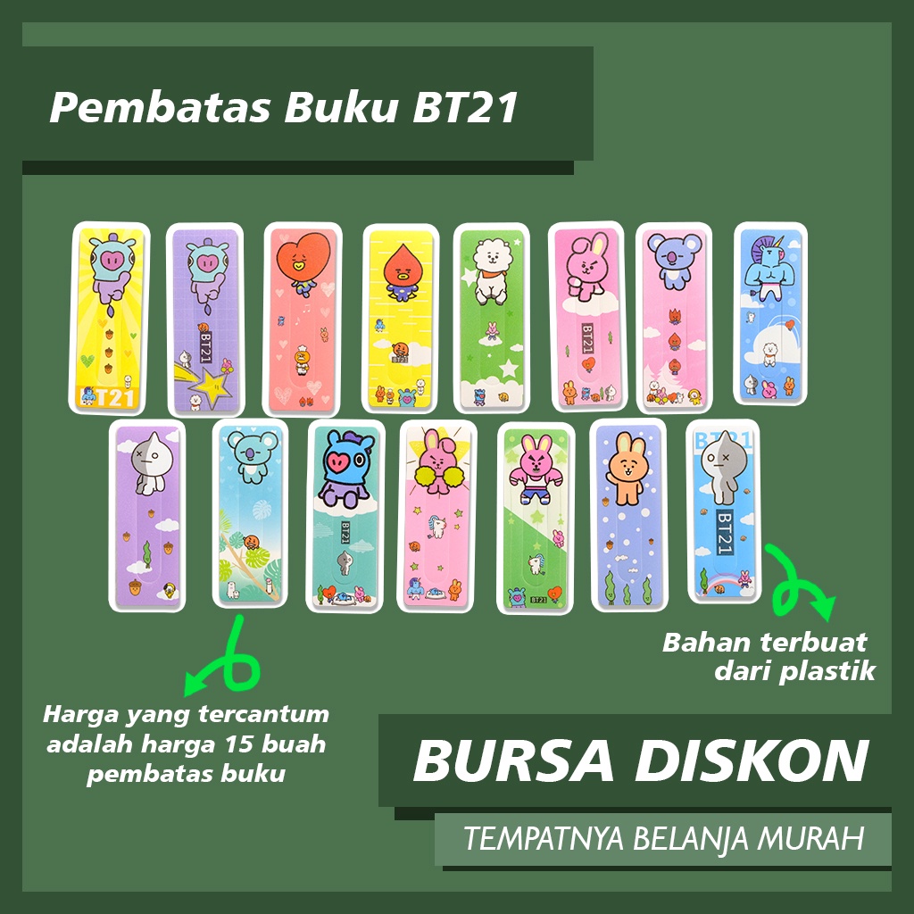

Pembatas Buku BT Boy Band Korea Isi 15 Pcs Plastik Bookmark Penanda Buku Bangtan Army Kpop Korea