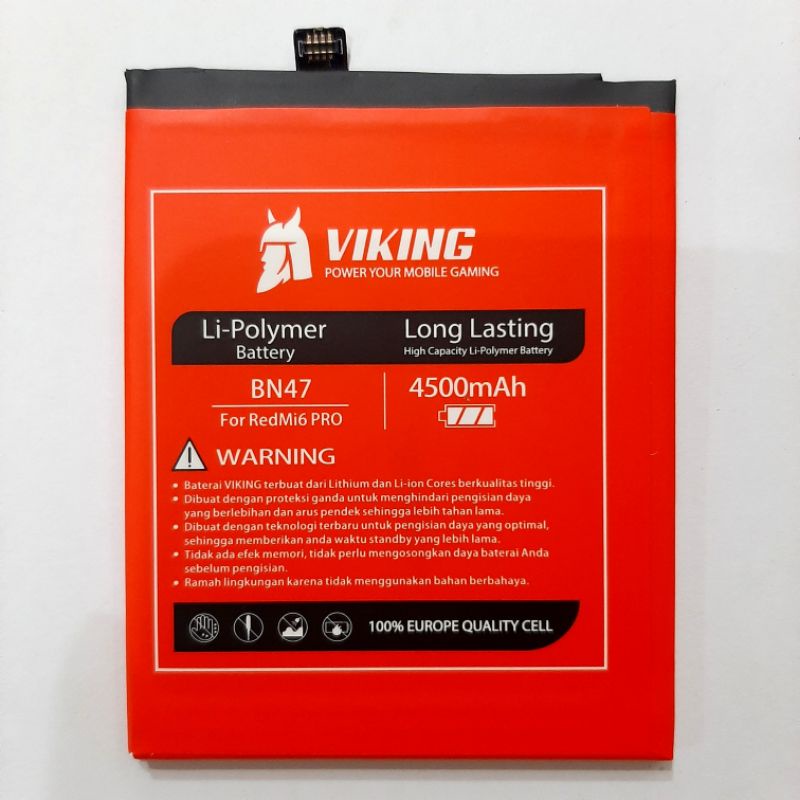 Baterai Viking Xiaomi Redmi 6 Pro Mi A2 Lite MiA2 Lite - BN47 BN 47 Double Power
