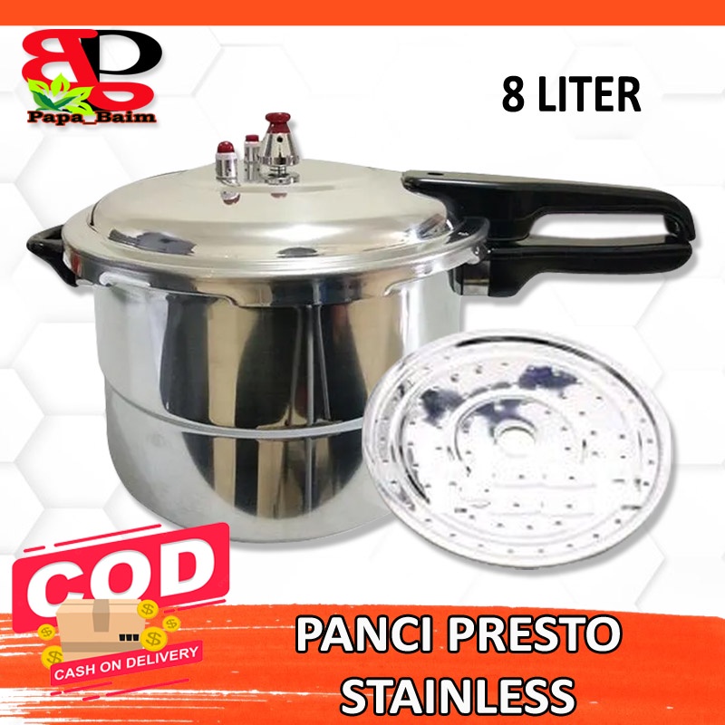 Panci Presto 8 Liter Stainless Steel / Panci Presto Stainless Steel 8 liter