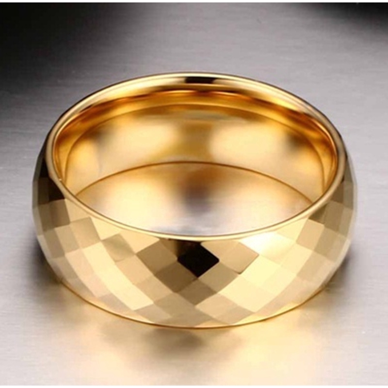 European and American hot style gold multi-faceted ring