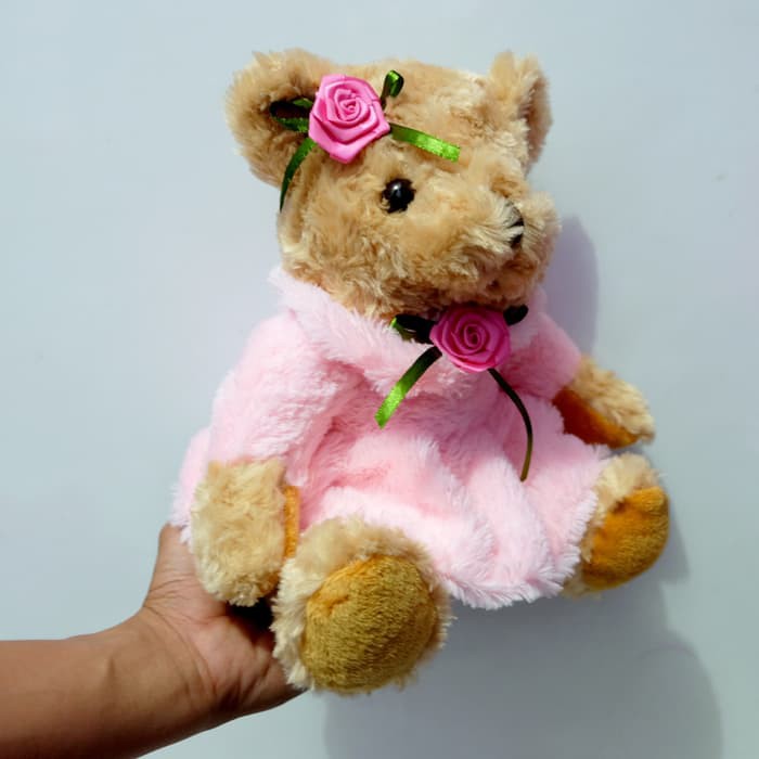 Boneka Teddy bear rok bulu bahan lembut 40cm teddy beruang