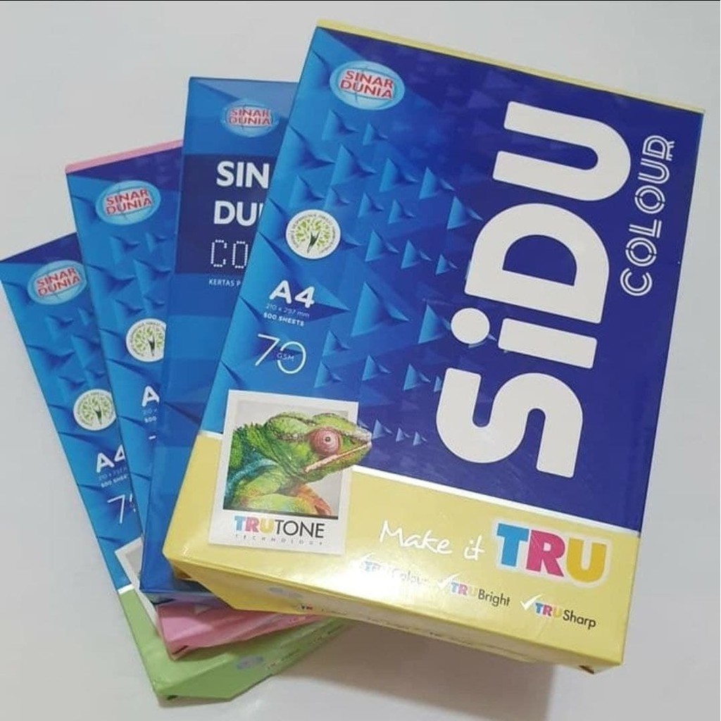 

[RIM] KERTAS HVS WARNA SIDU A4 70 GSM SINAR DUNIA KERTAS FOTOKOPI^