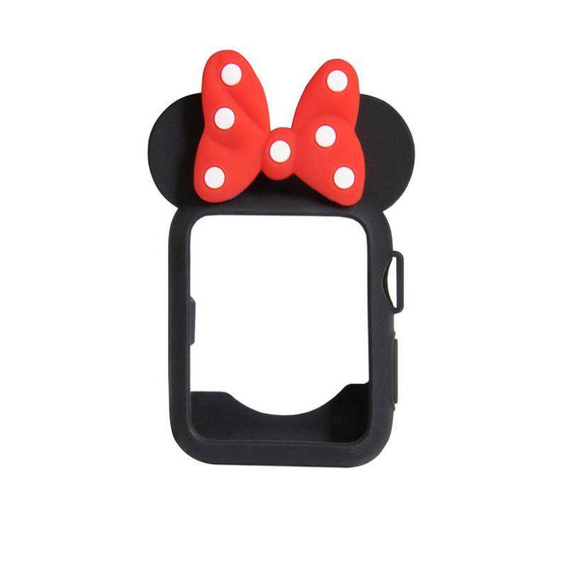 Casing Silikon Motif Kartun Minnie Mouse Untuk Apple Watch Seri 6 4 3 2 1 5 Generation 40MM 44MM 38MM 42MM