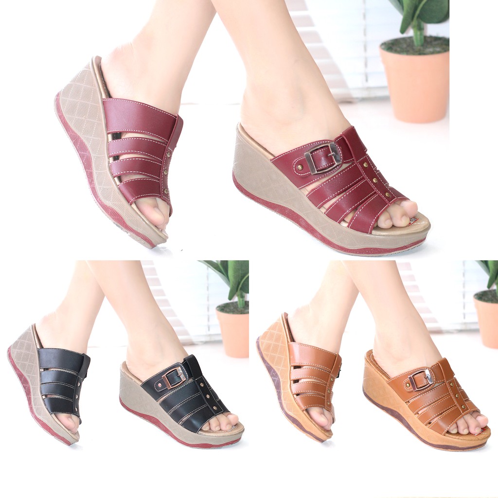 Wedges Wanita Selop / Slop Casual Murah WGP