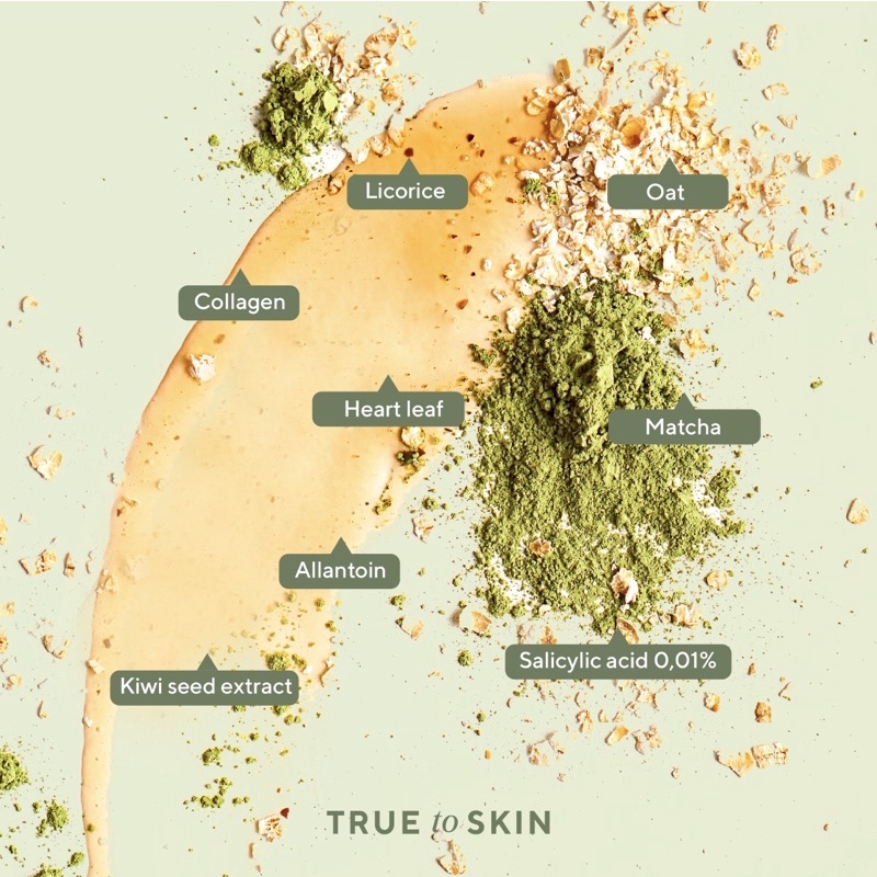 TRUE TO SKIN - Matcha Oat Gentle Cleanser BPOM Face Wash, Sabun Cuci Muka,Sabun Wajah