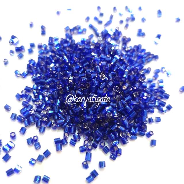 Mote Manik Payet Bambu Patah / Bambu Pendek Semi Jepang TGB 10 Gram - Biru Tua