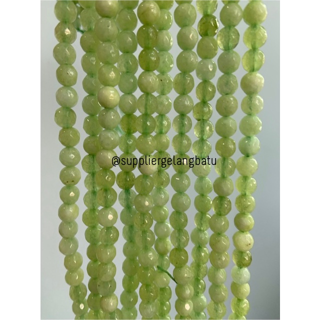 batu GREEN LIME AGATE FACETED BEADS 6mm cutting hijau kuning agatis