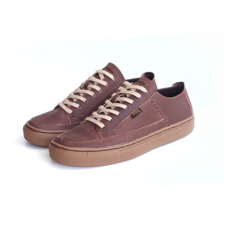 FULL LEATHER DANTE BROWN - Sepatu Sneakers Pria Kulit Asli Original Cevany 38 39 40 41 42 43 44