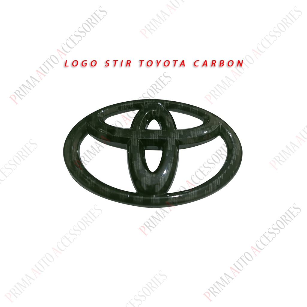 Logo Emblem Stir Mobil Toyota Carbon Steer Car 65mm x 44mm