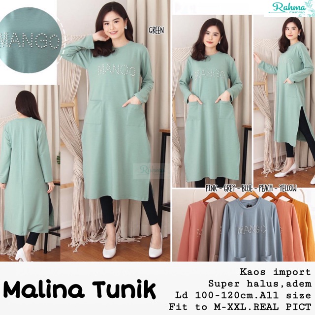 Malina Tunik kaos  import  REAL PICT Shopee  Indonesia