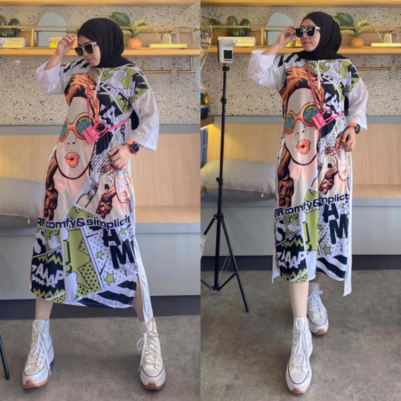 SHAGGY MIDI DRESS PRINT VAZERA