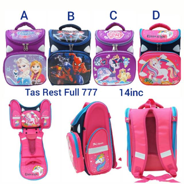 TAS RANSEL RESTLETING FULL / TAS RANSEL UNICORN FROZEN SPIDERMAN / TAS SEKOLAH /TAS ANAK LUCU IMPORT