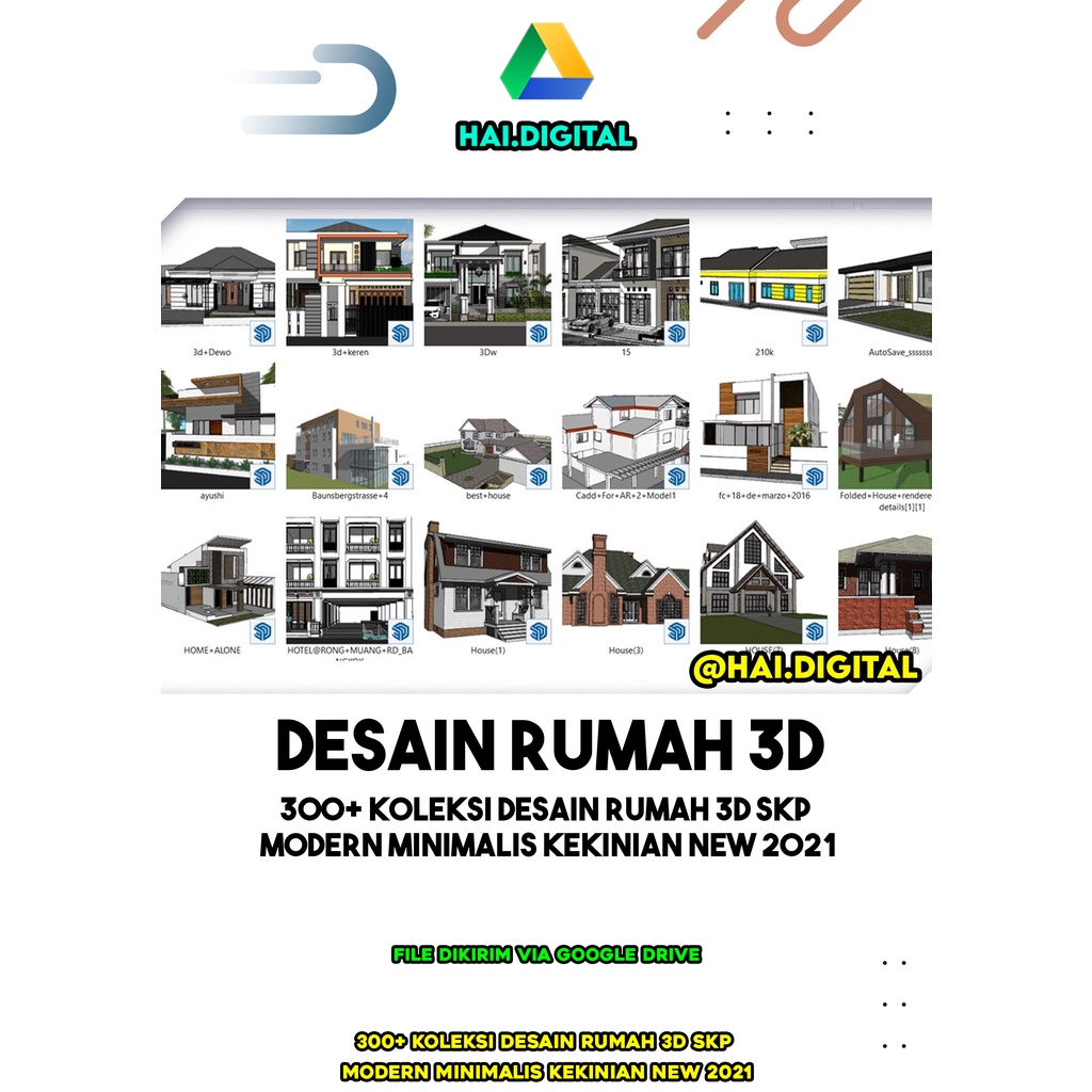 300+ Koleksi Desain Rumah 3d skp Modern Minimalis Kekinian New 2021