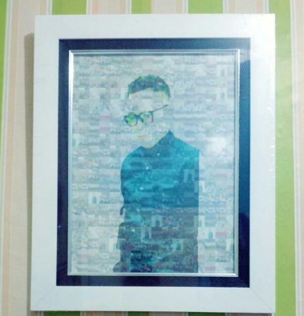 Paket Cetak + Frame Bingkai Pigura Foto Uk  12r 30x40 Minimalis Linen7