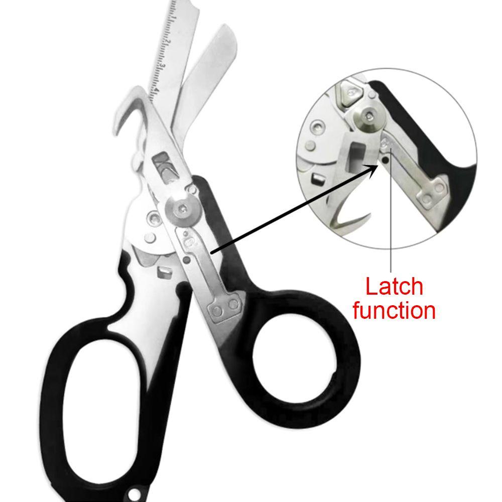 Populer Multifungsi Tanggung Kreatif Lipat Survival Outdoors Survival Scissors Adjustable Hand Tools Gunting Serbaguna