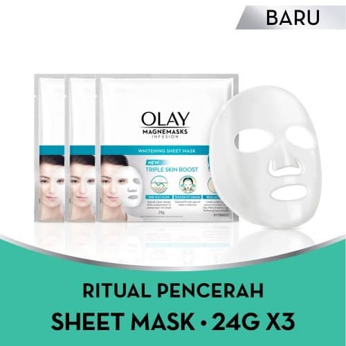 Olay White Radiance Sheet Mask 24 g (Paket Isi 3)