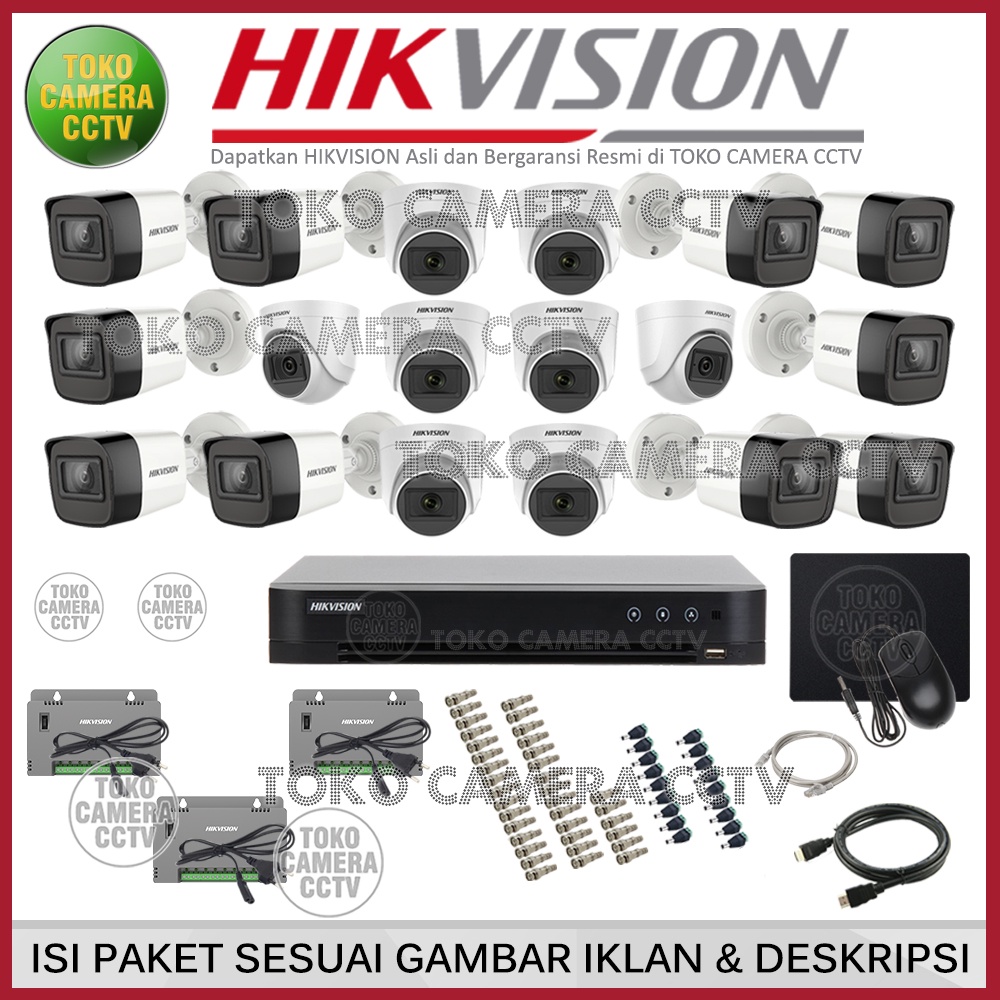 PAKET CCTV HIKVISION 5MP 32 CHANNEL 18 KAMERA