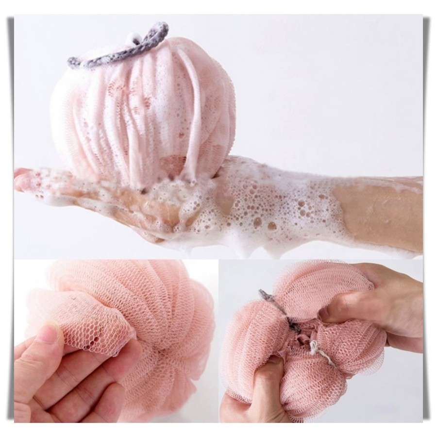 Spon Bola Jaring Mandi Busa Shower Puff Bath Ball Foaming Sponge - RANDOM