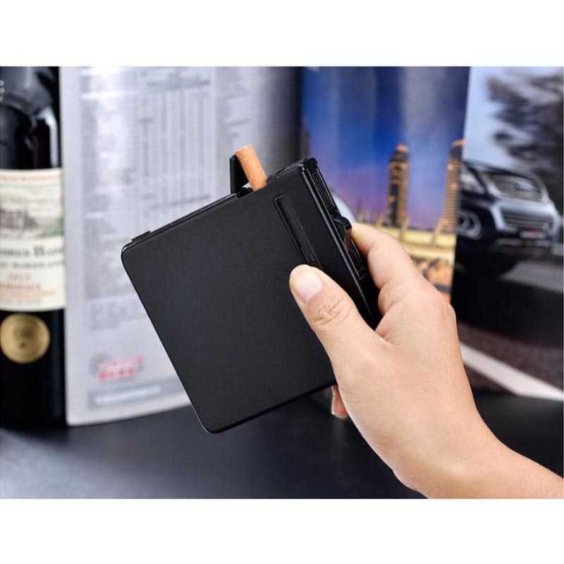 Firetric Kotak Rokok 20 Slot dengan Korek Gas - JD-YH037-Hitam