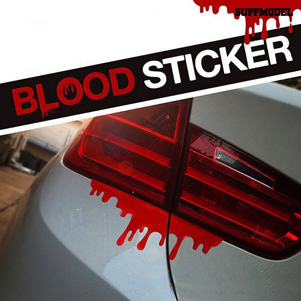 Supmodel 2pcs Stiker Reflektif Motif Darah Merah Untuk Dekorasi Body Bumper Mobil