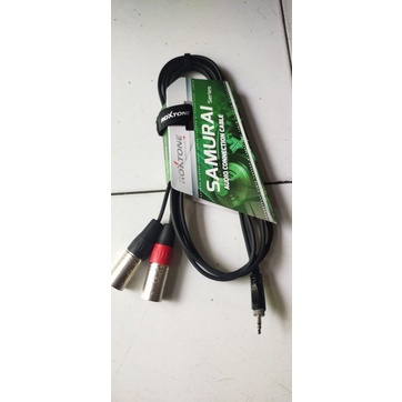 Kabel Input HP Mixer Mini Stereo 3,5mm ke 2 XLR Male Laki Roxtone / Rakitan Dengan Kualitas Super