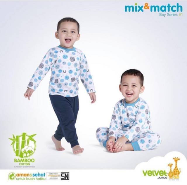 Setelan Panjang Anak M L XL / Piyama Mix &amp; Match Bamboo Catton Velvet Junior