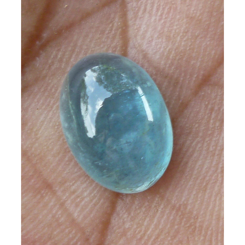 Oval Cabochon 5.04Ct Natural Untreated Sky Blue AQUAMARINE Cat's Eye, Good Color AQ011