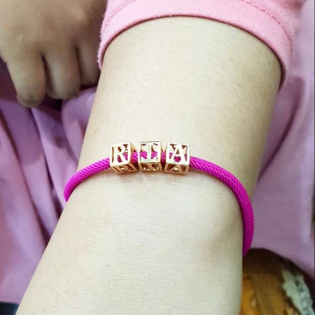 Gelang nama gelang Tali hongkong gelang inisial gelang huruf gelang alphabet