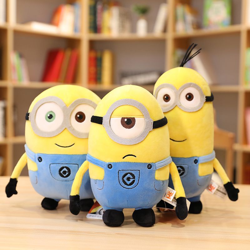 Cute Minions Movie Characters Yellow Plush Toys Bob Stuart In Jeans Soft Dolls Toys &amp; Hobbies Christmas Birthday Gift