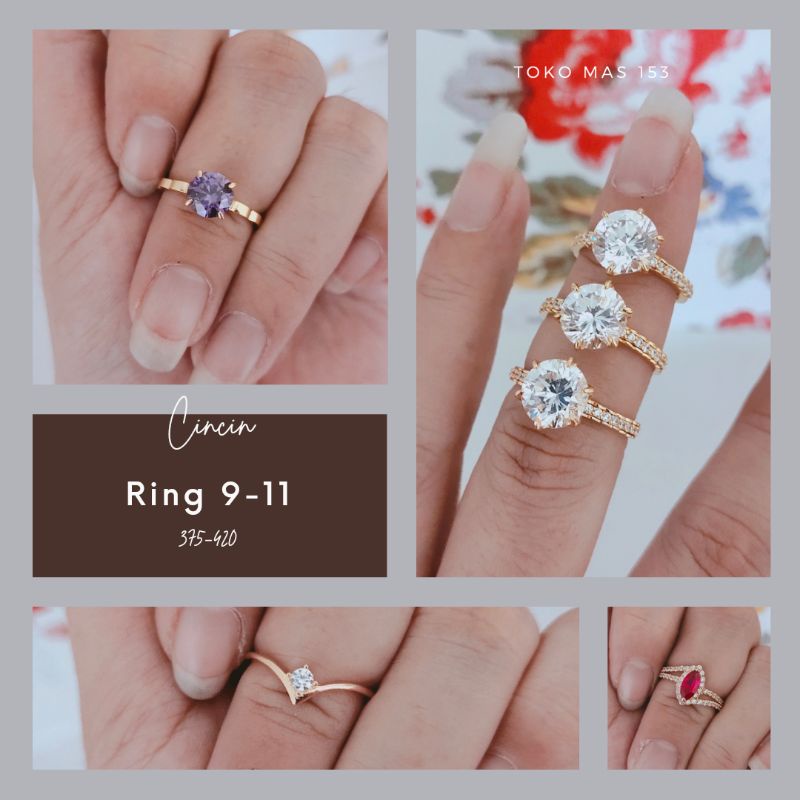 WAJIB TANYA STOK Realpic Cincin Emas Asli Kadar 375 - 420 | Ring 9-11 | Part 1