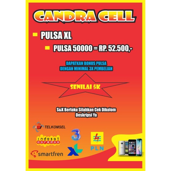 Pulsa XL Nominal 50.000