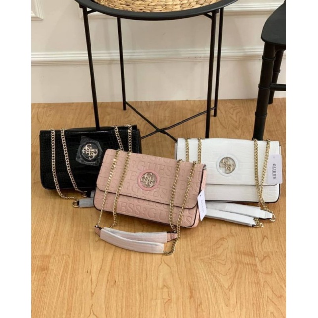 GB12120 TAS WANITA ORIGINAL BRAND GUESS OPEN ROAD CROCO