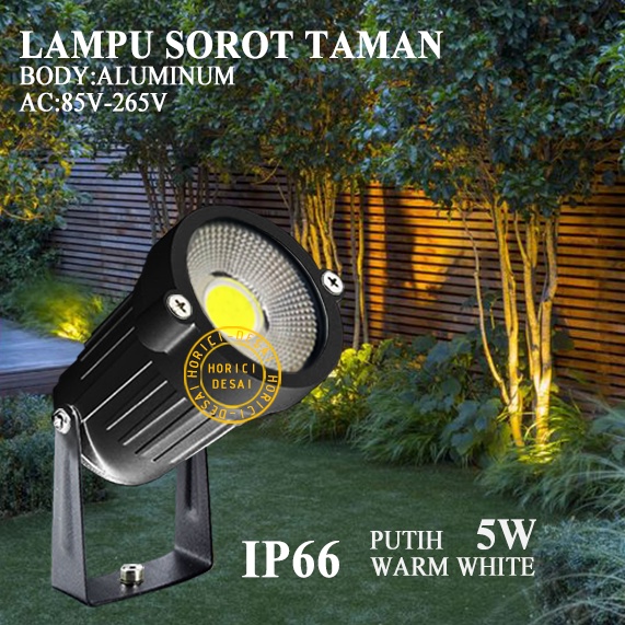 ASLI MURAH BODY ALUMINUM 5W COB LAMPU TAMAN GARDEN LIGHT LAMPU SOROT COB OUTDOOR FLOOD LIGT KAP SOROT