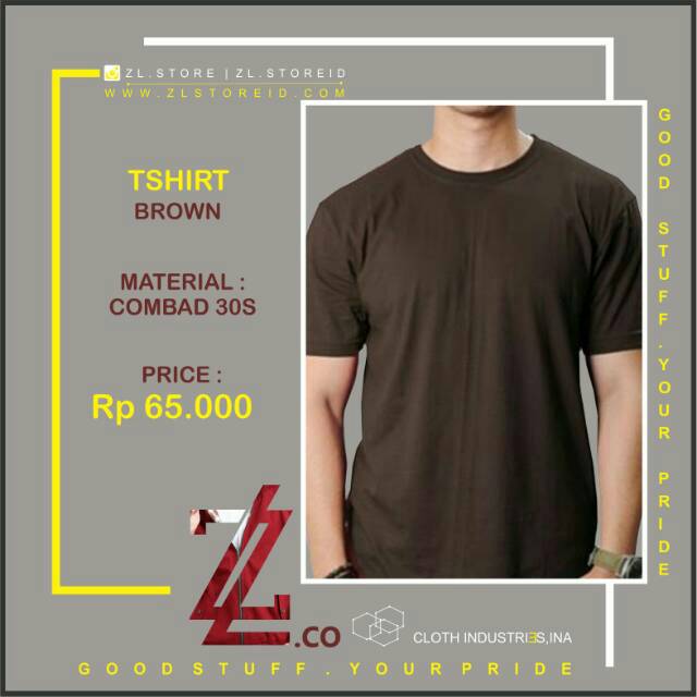 KAOS POLOS PRIA BROWN ZL.STORE
