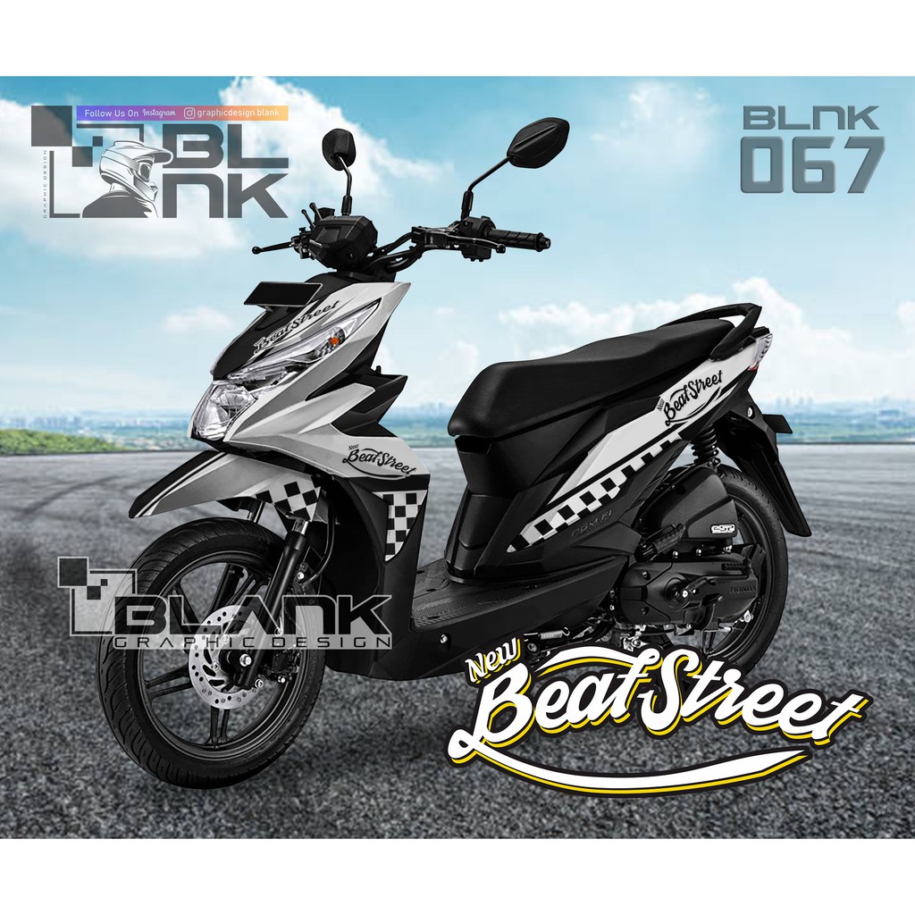 Stiker Decal Motor Beat Street - BLNK-067 Simple Grey